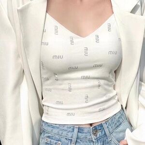 MIU MIU Women's White Sleeveless Tank Top